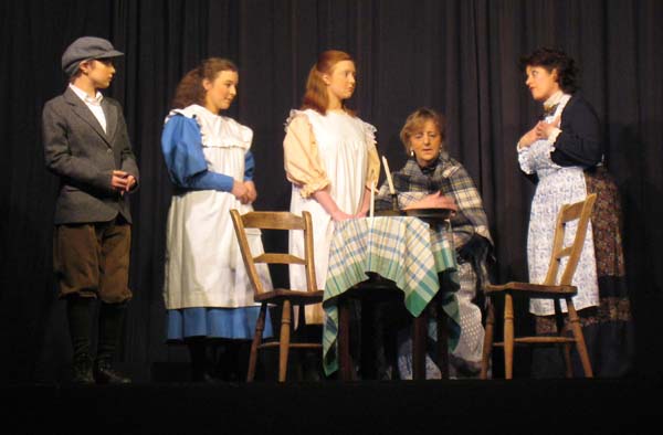 Alice Ludgate as Phyllis, Emma Batchelor as Bobby and Lucy Haley as Peter with Elise Ripley as Mother and Gill Knight as the Housekeeper
